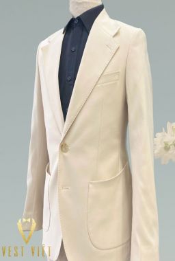 Cream Suit - Patch Pocket